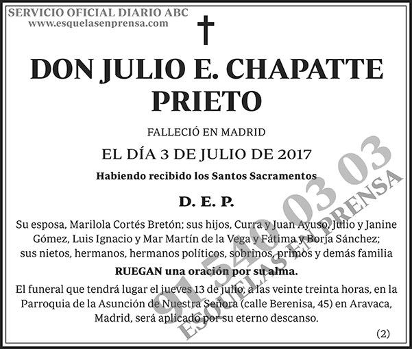Julio E. Chapatte Prieto